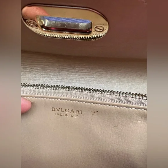 Low start Vintage BVLGARI Isabella Rossellini Beige Leather ZipAround LongWallet - Picture 12 of 15